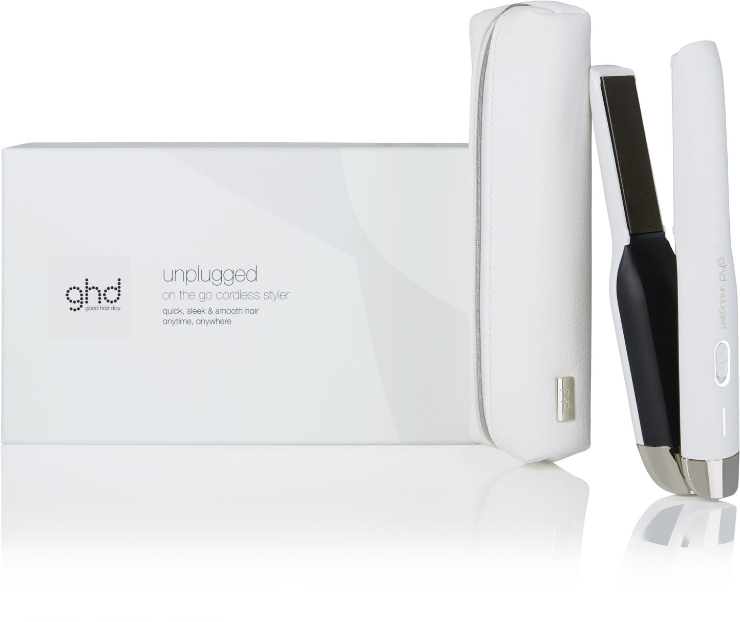 ghd Unplugged straightener in matte white