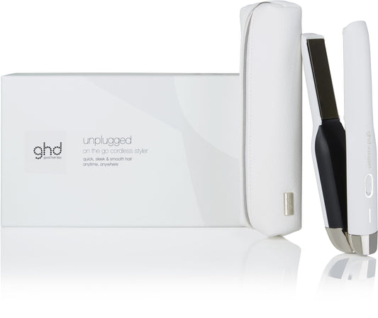 ghd Unplugged straightener in matte white